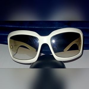 CHANEL white framed sunglasses